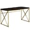 Homeroots 29.75 in. Particle Board & Gold Metal Computer Desk 333406 - alternate 1